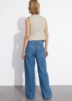 Fashion & Other Stories Relaxed Wide Jeans Bright Blue