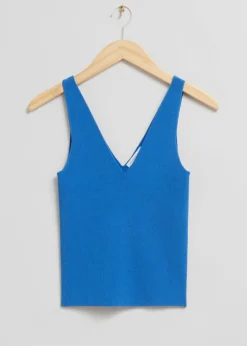 Shop & Other Stories Rib Knit Tank Top Bright Blue
