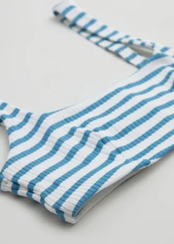 Online & Other Stories Ribbed Bandeau Bikini Top Dusty blue/Egret