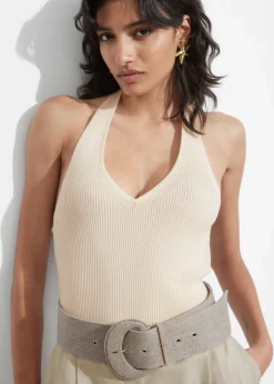 Cheap & Other Stories Ribbed Halterneck Top