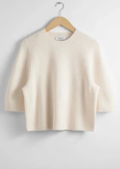 Shop & Other Stories Ribbed Merino Top White