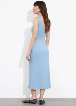 Hot & Other Stories Ribbed Twist-Front Midi Dress