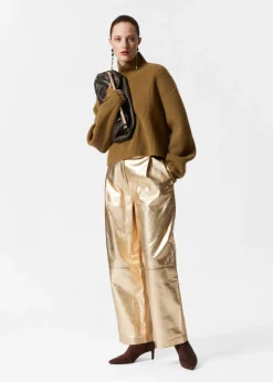 Store & Other Stories Rib-Knit Turtleneck Jumper Dark Khaki
