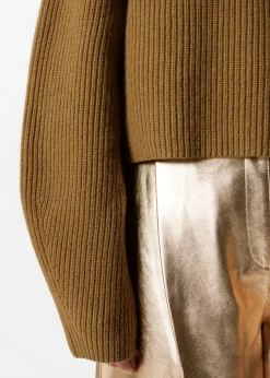 Store & Other Stories Rib-Knit Turtleneck Jumper Dark Khaki