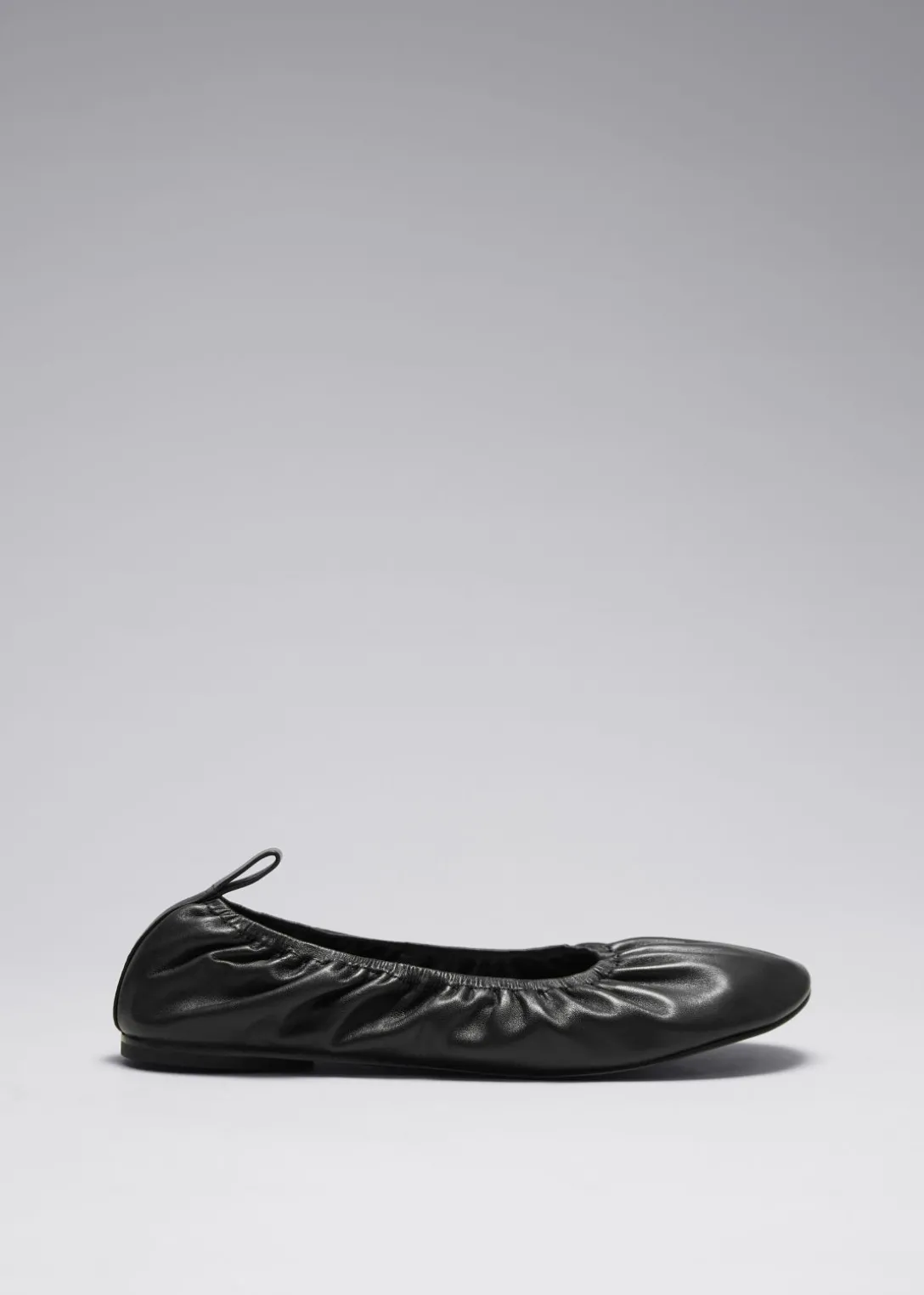 Hot & Other Stories Ruched Leather Ballet Flats