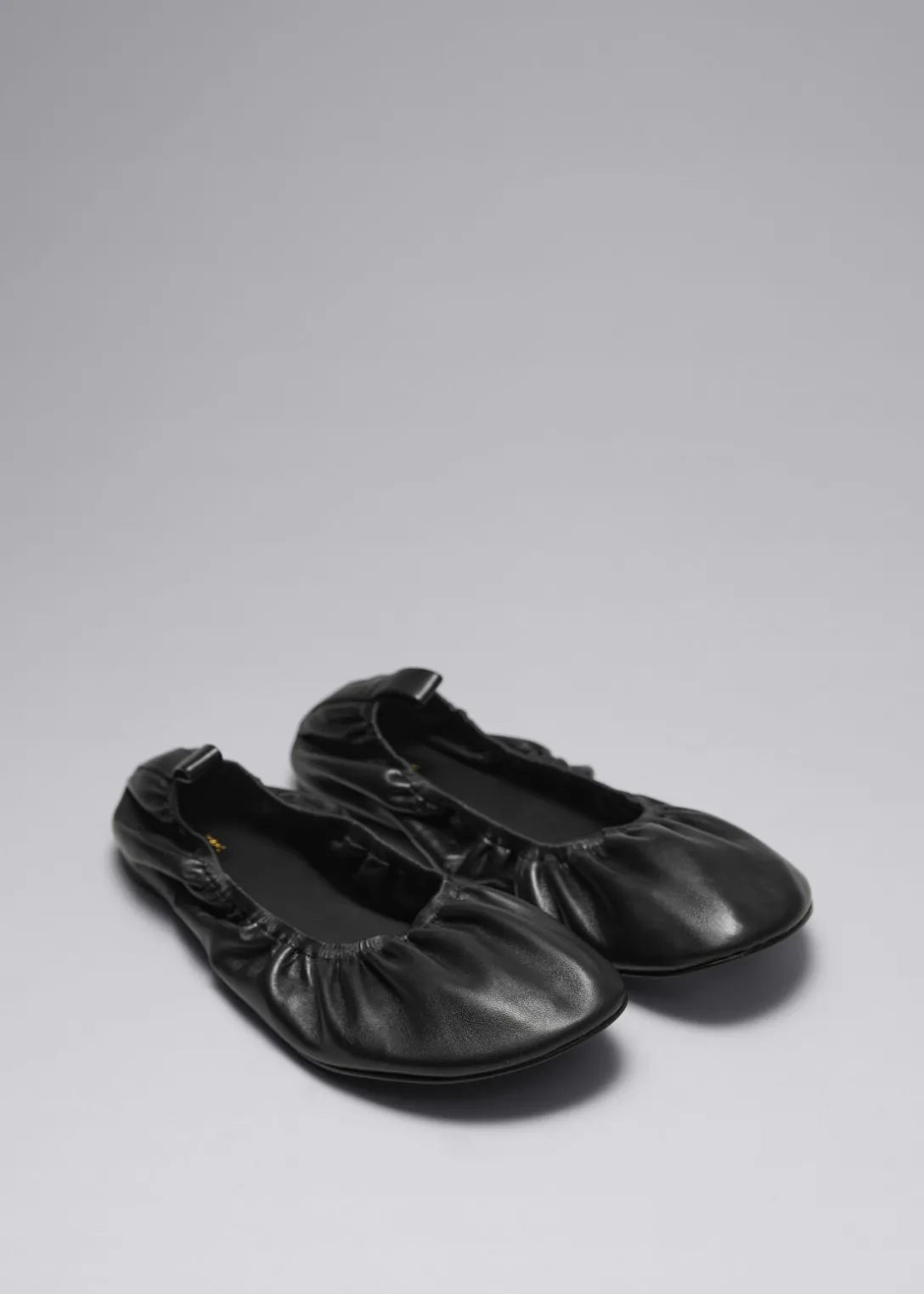 Hot & Other Stories Ruched Leather Ballet Flats