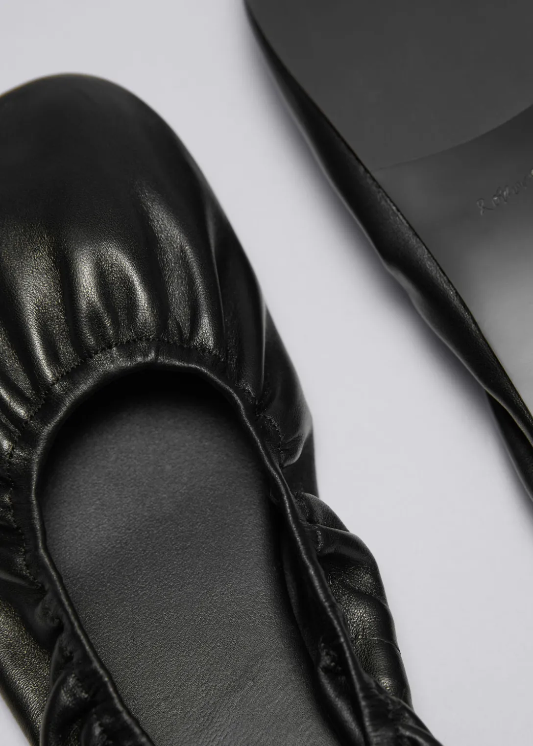 Hot & Other Stories Ruched Leather Ballet Flats