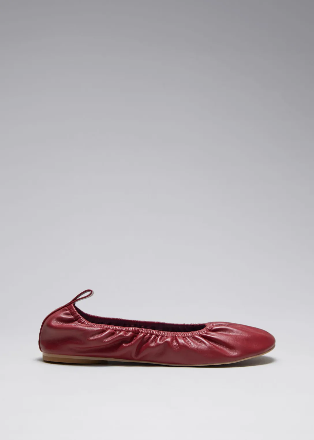 Hot & Other Stories Ruched Leather Ballet Flats