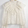 Best & Other Stories Ruffled Lace Blouse White