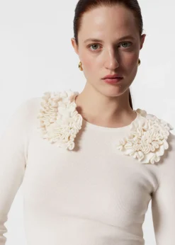 Hot & Other Stories Ruffled Merino-Blend Top