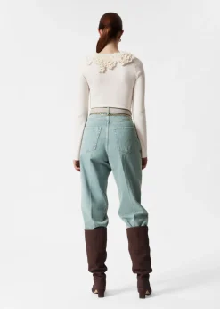 Hot & Other Stories Ruffled Merino-Blend Top