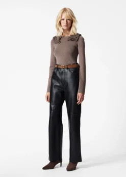 Hot & Other Stories Ruffled Merino-Blend Top