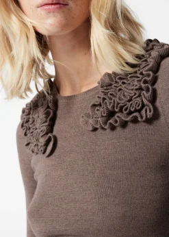 Hot & Other Stories Ruffled Merino-Blend Top