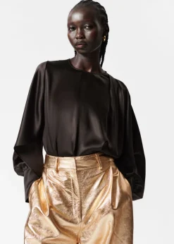 Cheap & Other Stories Satin Blouse Dark Brown