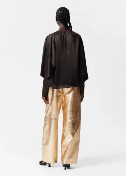 Cheap & Other Stories Satin Blouse Dark Brown