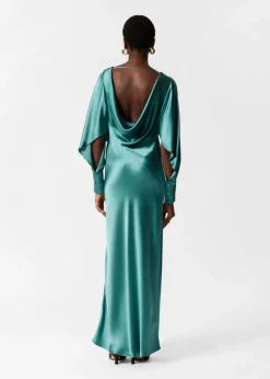 Sale & Other Stories Satin Maxi Dress Turquoise