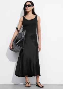 Outlet & Other Stories Satin Midi Skirt