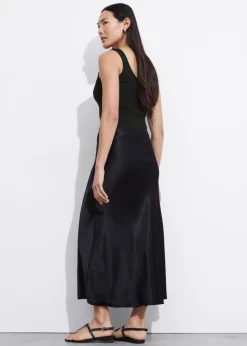 Outlet & Other Stories Satin Midi Skirt