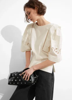 New & Other Stories Scalloped Blouse White