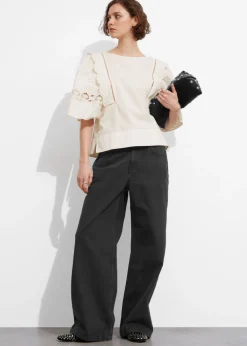 New & Other Stories Scalloped Blouse White