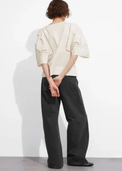 New & Other Stories Scalloped Blouse White