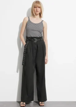 Store & Other Stories Scoop-Neck Tank Top Black/White Stripes