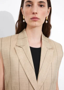 Store & Other Stories Sculpted Pearl Drop Earrings Gold/Pearl