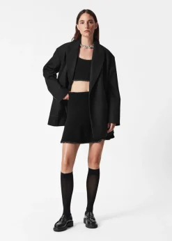 Clearance & Other Stories Sequin-Trimmed Bouclé Mini Skirt Black