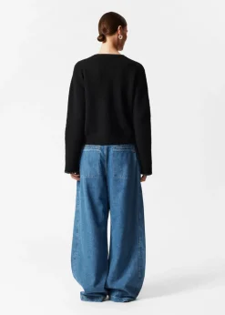 Clearance & Other Stories Sequin-Trimmed Cardigan Black