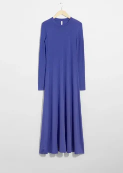 Discount & Other Stories Sheer Maxi Dress Blue