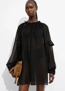 Outlet & Other Stories Sheer Mini Dress Black
