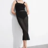 Cheap & Other Stories Sheer Pencil Midi Skirt Black