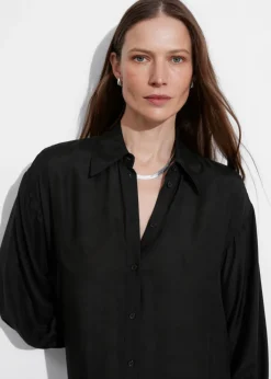 Flash Sale & Other Stories Shirt Maxi Dress Black