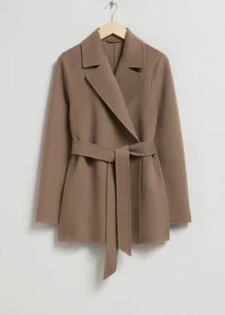 Shop & Other Stories Short Belted Coat Beige