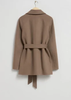 Shop & Other Stories Short Belted Coat Beige