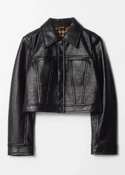 Online & Other Stories Short Patent Jacket Black