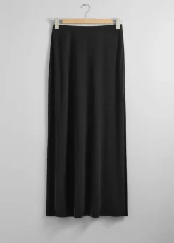 Best & Other Stories Side-Slit Midi Skirt Black