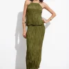 Store & Other Stories Silk Midi Skirt Green
