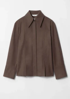 Cheap & Other Stories Silk-Blend Shirt Brown
