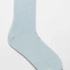 Discount & Other Stories Silver Glitter Ankle Socks Light Blue