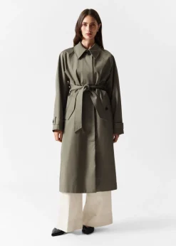 Cheap & Other Stories Single-Breasted Trench Coat Khaki