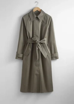 Cheap & Other Stories Single-Breasted Trench Coat Khaki