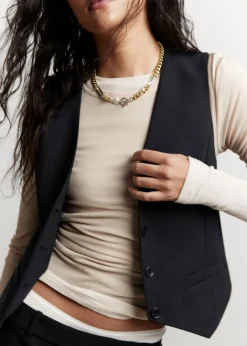 Shop & Other Stories Single-Breasted Vest Black