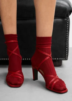Fashion & Other Stories Sleek Leather Sandals Ruby Red