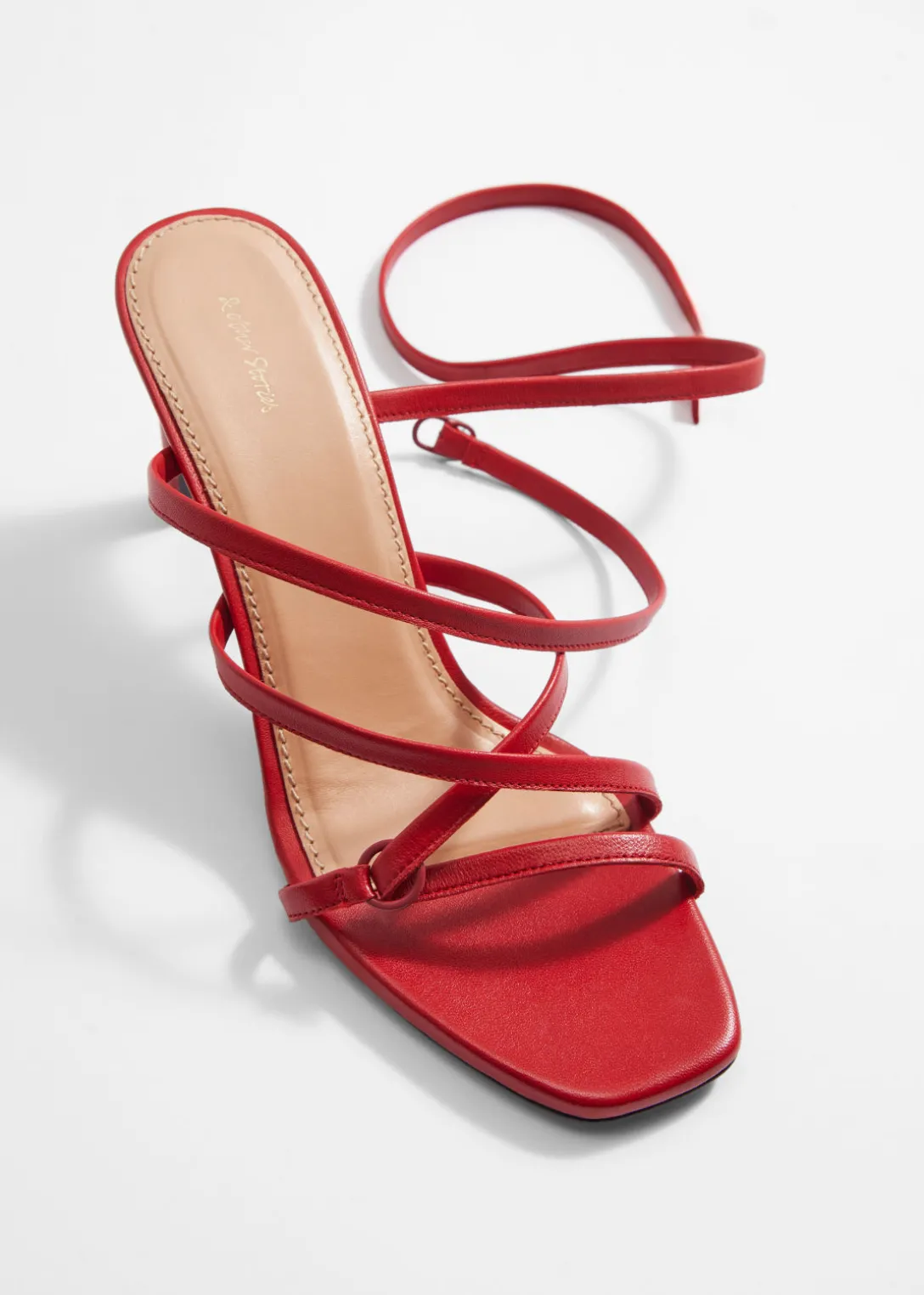 Fashion & Other Stories Sleek Leather Sandals Ruby Red