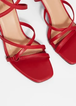 Fashion & Other Stories Sleek Leather Sandals Ruby Red