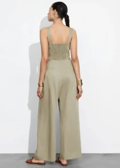 Cheap & Other Stories Sleeveless Cut-Out Jumpsuit Khaki