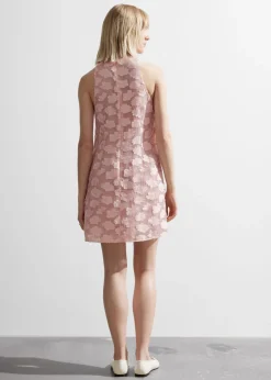 Store & Other Stories Sleeveless Jacquard Mini Dress Pink
