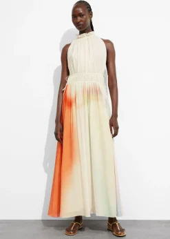 Clearance & Other Stories Sleeveless Maxi Dress Cream/Orange/Lilac