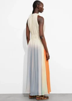 Clearance & Other Stories Sleeveless Maxi Dress Cream/Orange/Lilac